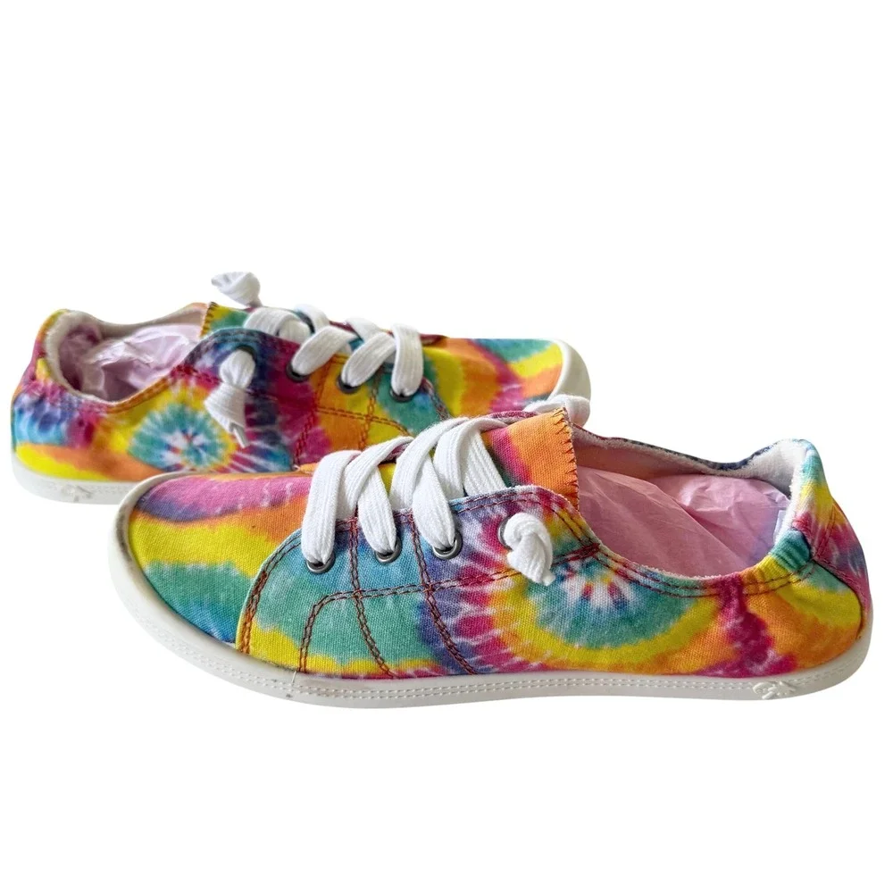 Jellypop Dallas Sneakers Women 8.5 Multi Tie Dye Excellent Canvas Slip On Shoes